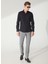 Slim Fit Klasik Yaka Düz Siyah Erkek Gömlek GM1007100487 3