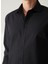 Slim Fit Klasik Yaka Düz Siyah Erkek Gömlek GM1007100487 5