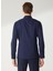 Slim Fit Klasik Yaka Armürlü Lacivert Erkek Gömlek GM2024700360 4