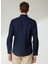 Slim Fit Klasik Yaka Armürlü Lacivert Erkek Gömlek GM2024700360 5