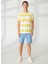 Çizgili Sarı - Beyaz Erkek Polo T-Shirt E-Vale 2