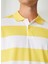 Çizgili Sarı - Beyaz Erkek Polo T-Shirt E-Vale 4