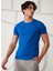 Bisiklet Yaka Mavi Erkek T-Shirt FM23S07TGBLUETTE 1