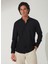 Slim Fit Klasik Yaka Düz Siyah Erkek Gömlek GM1007100538 1