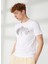 Bisiklet Yaka Beyaz Erkek T-Shirt FM23S39TGWHITE 2