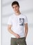 Bisiklet Yaka Beyaz Erkek T-Shirt FM23S38TGWHITE 1