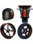 Moto Rider 4'lü Sticker Seti Alev Turuncu Iç Dış Jant Şeridi Kask ve Çamurluk Çınar Extreme 1