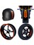 Moto Rider 4'lü Sticker Seti Floresan Turuncu Iç Dış Jant Şeridi Kask ve Çamurluk Çınar Extreme 1