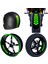 Moto Rider 4'lü Sticker Seti Floresan Yeşil Iç Dış Jant Şeridi Kask ve Çamurluk Çınar Extreme 1