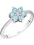 Pırlanta ve Sky Blue Topaz Taşlı Papatya Yüzük 0417R0315 1