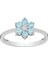 Pırlanta ve Sky Blue Topaz Taşlı Papatya Yüzük 0417R0315 2