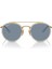 RB 3647N 00102 51 Polarize Unisex Gold Metal Yuvarlak Güneş Gözlüğü 2