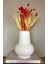 Ev Dekor Dekoratif Büyük 21X17 cm Göbek Vazo Beyaz Kuru Çiçek Pampas Vazosu 1