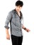 Kapüşonlu Cepli Slim Fit Likralı Kot Gömlek 2300396 1