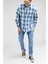 Regular Fit Normal Kesim %100 Pamuk Indigo Gömlek 3
