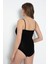 2 Adet Penye Likralı Süprem Siyah Renk Ip Askı Kancalı Badi - Bodysuits- 590 4