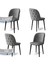 Concept Kage Serisi 4 Adet Mutfak Sandalyesi Kapitoneli Siyah Metal Ayak 1. Sınıf Babyface Kumaş 1