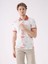 Pudra Erkek Slim Fit Çiçek Desenli Casual Polo Yaka T-shirt 2