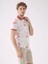 Pudra Erkek Slim Fit Çiçek Desenli Casual Polo Yaka T-shirt 4