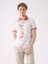 Pudra Erkek Slim Fit Çiçek Desenli Casual Polo Yaka T-shirt 5
