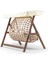 Girne Swing Ahşap Rattan Salıncak Dış Mekan Bahçe Balkon ve Teras Salıncağı Krem 4