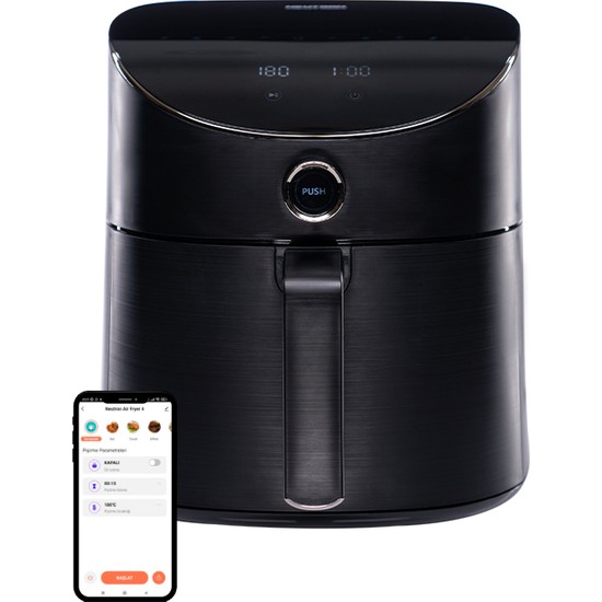 Neutron Smart Air Fryer Akıllı Fritöz - Siyah - 5.5 Litre