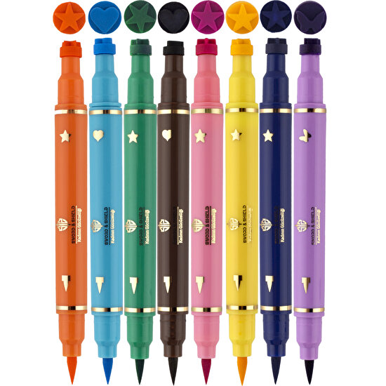 Sword & Shield 8 Renkli Çift Taraflı Neon Pen Eyeliner Seti