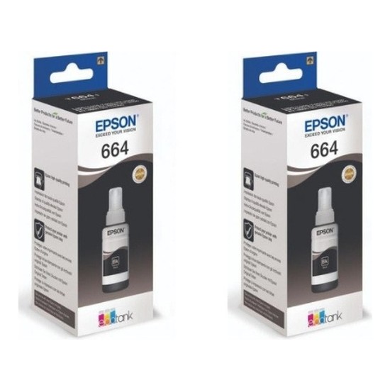 Epson T664 L120 2'li Siyah Orjinal Mürekkep Kartuşu 70ML.*2 RDV156
