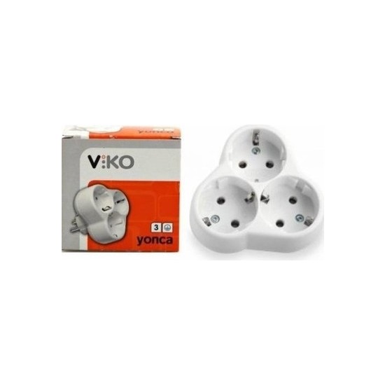 Viko 3Lü Yonca Topraklı Fiş+Priz (90303000)
