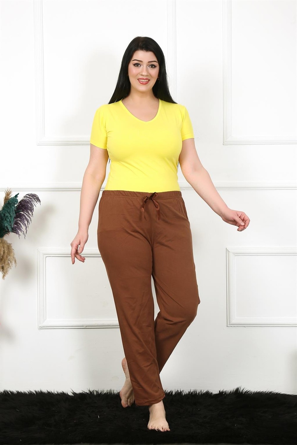 Akbeniz Kadın Pamuklu Büyük Beden Alt Pijama 27476 görsel 3