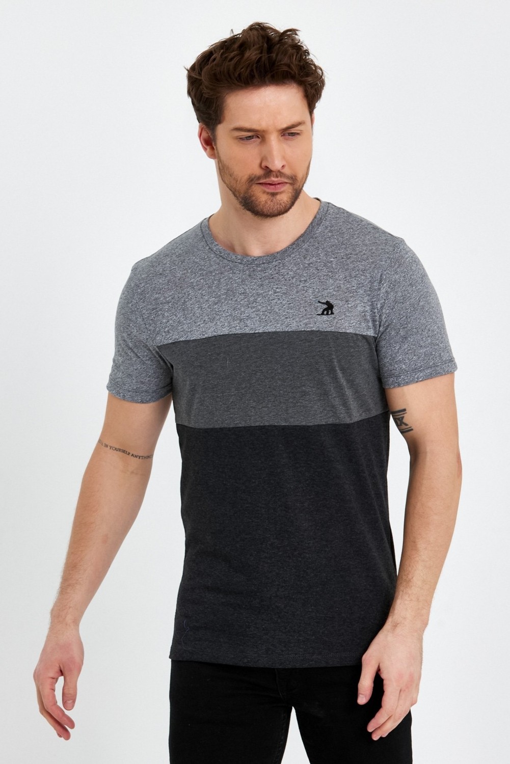 Adams Bisiklet Yaka Kısa Kollu Desenli Penye Erkek Tshirt