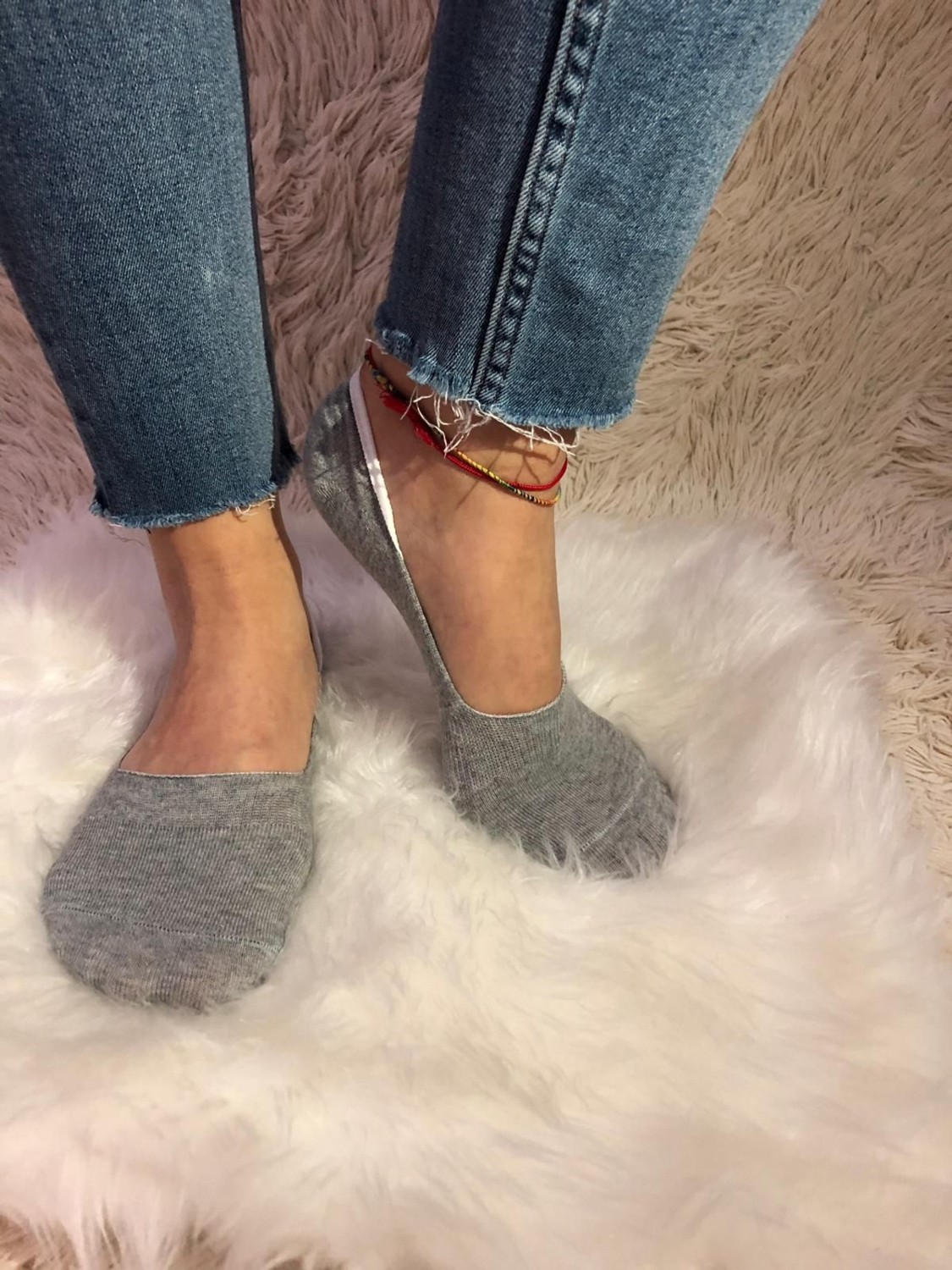 B&D Socks B&d Kadın 6'lı Silikon Baskılı Görünmez Babet Çorap görsel 3