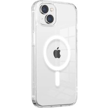 Kılıf Adam Apple iPhone 13 Kılıf Magsafe Şarj Özellikli Şeffaf Sert Pc  Embos Kapak