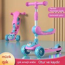 Oloey Çocuk Scooter 1-3-6-8-12 Yaş Oturabilir Üçü Bir Arada Yo-Yo Araba Scooter (Yurt Dışından)