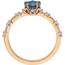 Sirius Pırlanta Pırlanta ve London Blue Topaz Taşlı Vintage Yüzük 0447R0009