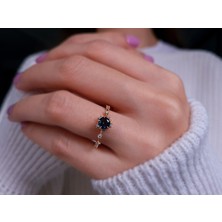 Sirius Pırlanta Pırlanta ve London Blue Topaz Taşlı Vintage Yüzük 0447R0009