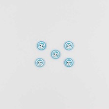 Pukka Maymun Baskılı Bebe Düğme(5 Ad.)-Turkuaz-No:8