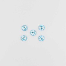 Pukka Çapa Baskılı Bebe Düğme(5 Ad.)-Turkuaz-No:8