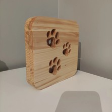 My Wood Design Ahşapledgece Lambasıkedi Patisi Figürlü,doğal Ağaç,dekoratif,aydınlatma,elyapımı,tasarım