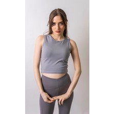 Alesaa Bisiklet Yaka Penye Crop Body