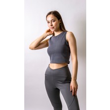 Alesaa Bisiklet Yaka Penye Crop Body