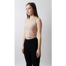 Alesaa Bisiklet Yaka Penye Crop Body