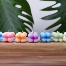 Via De Luna 5 Renk Mini Bubble Mum (Kına, Nişan, Bebek, Bride, Düğün Organizasyon Hediyelik Mum ) 5'li Set ( Pembe - Turuncu - Mor - Mavi - Beyaz )