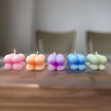 Via De Luna 5 Renk Mini Bubble Mum (Kına, Nişan, Bebek, Bride, Düğün Organizasyon Hediyelik Mum ) 5'li Set ( Pembe - Turuncu - Mor - Mavi - Beyaz )