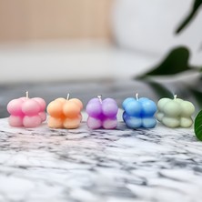 Via De Luna 5 Renk Mini Bubble Mum (Kına, Nişan, Bebek, Bride, Düğün Organizasyon Hediyelik Mum ) 5'li Set ( Pembe - Turuncu - Mor - Mavi - Beyaz )