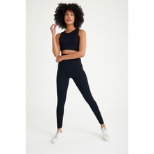 Toparlayıcı Dikişsiz Tayt - Crop Top Fitilli Takım