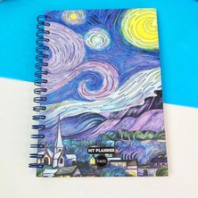 Attach Yıldızlı Gece Pastel Çizgi Tasarım Haftalık Planlayıcı