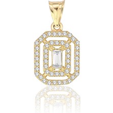 Lilarote Çift Sıra Taşlı Tek Baget Kolye Ucu