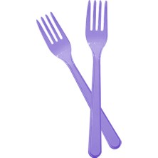 Kikajoy Lila Tek Kullanımlık Plastik Çatal 24LÜ
