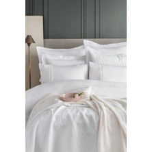 Apricitas Home Belmont White Tek Kişilik %100 Pamuk Nevresim Takımı ve Battaniye-Yatak Örtüsü Seti